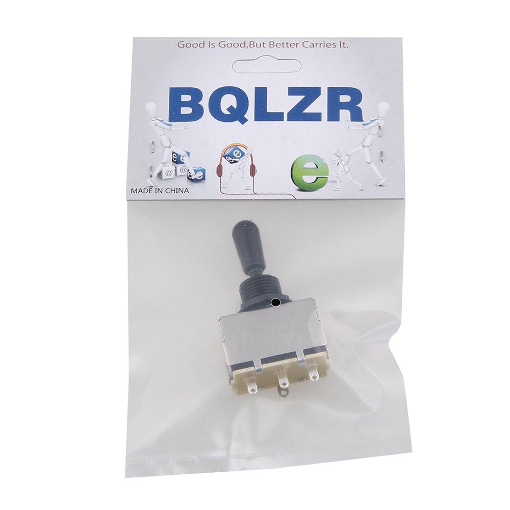 BQLZR Black Electric Guitar Enclosed 3 Way Toggle Switch Pickup Selector Switch with Black Cap