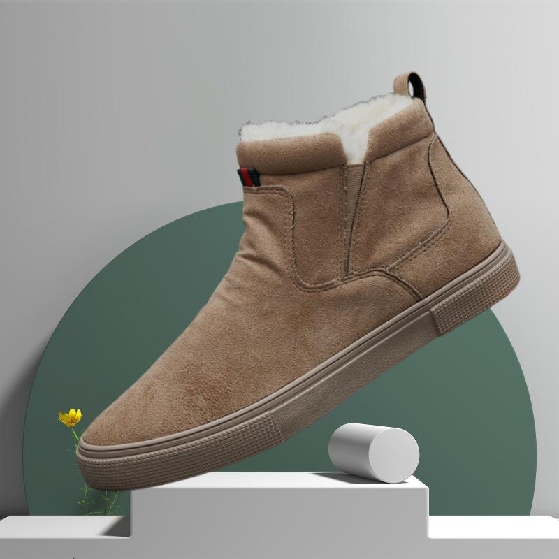 Winter Men's Shoes and Velvet Warm New Men's Snow Boots Joker High-top Booties Men.