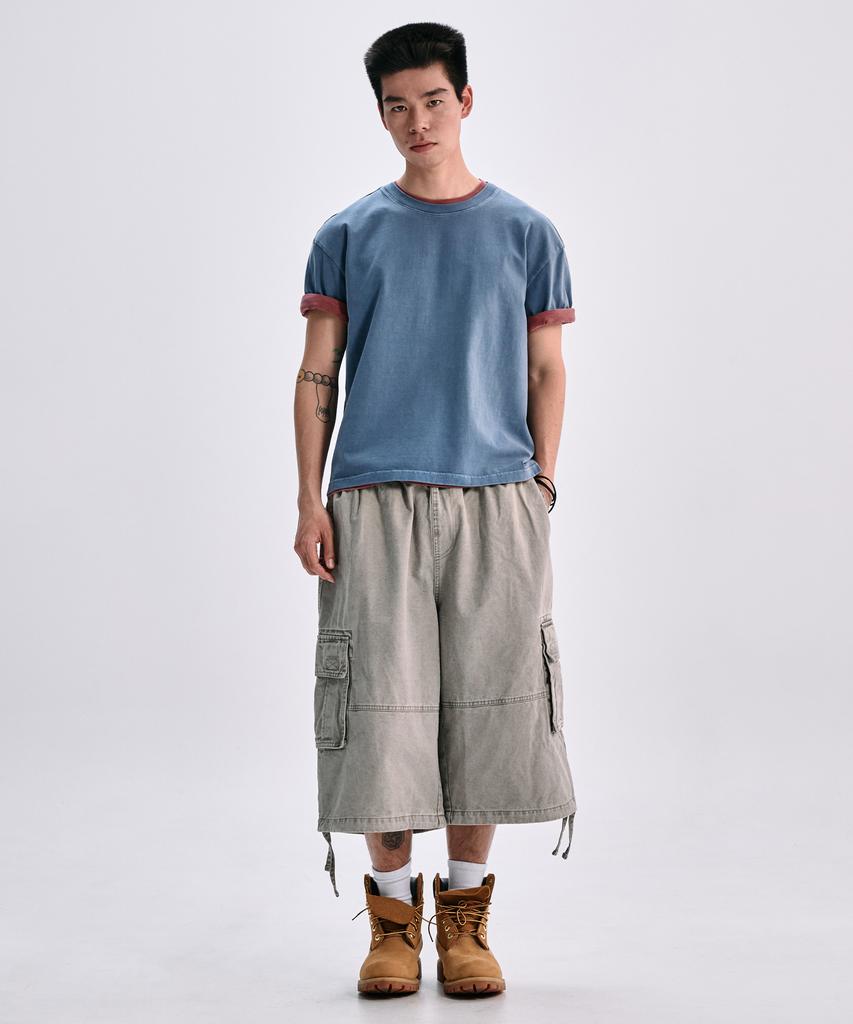TAKEASY [Special Feature] (2-Pack Cotton 270G) Pigment Crop T-Shirt - 3 Colors