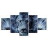 Lion Head Spirit Animal Scene 5 Piece Five Panel Wall Canvas Print Pictures Modern Art Poster Home Decor Gift For Him For Her