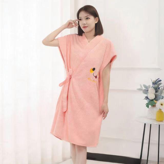 Women's Quick-Drying Coral Fleece Bath Skirt: Thickened, Soft, Water-Absorbent, Wearable Bath Towel for Spring and Autumn