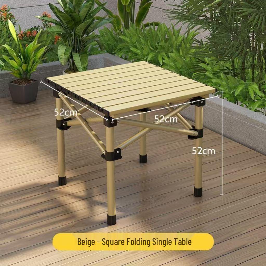 Portable Outdoor Folding Table & Moon Chair Set - Complete Camping & BBQ Gear
