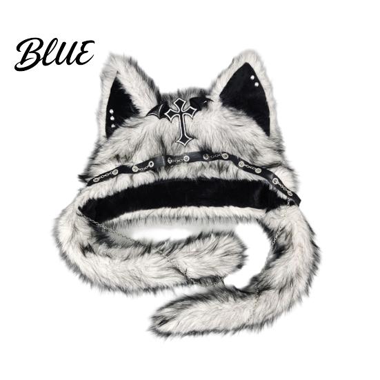 Birthday Gift for Friends Cute Plush Animal Hat Furry Cat Ear Headwear Winter Halloween Party Costume Hat Soft Warm Cap Costume Cosplay Accessories