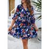 Women's Summer Vacation Casual Printed Lace-up Chiffon Dress