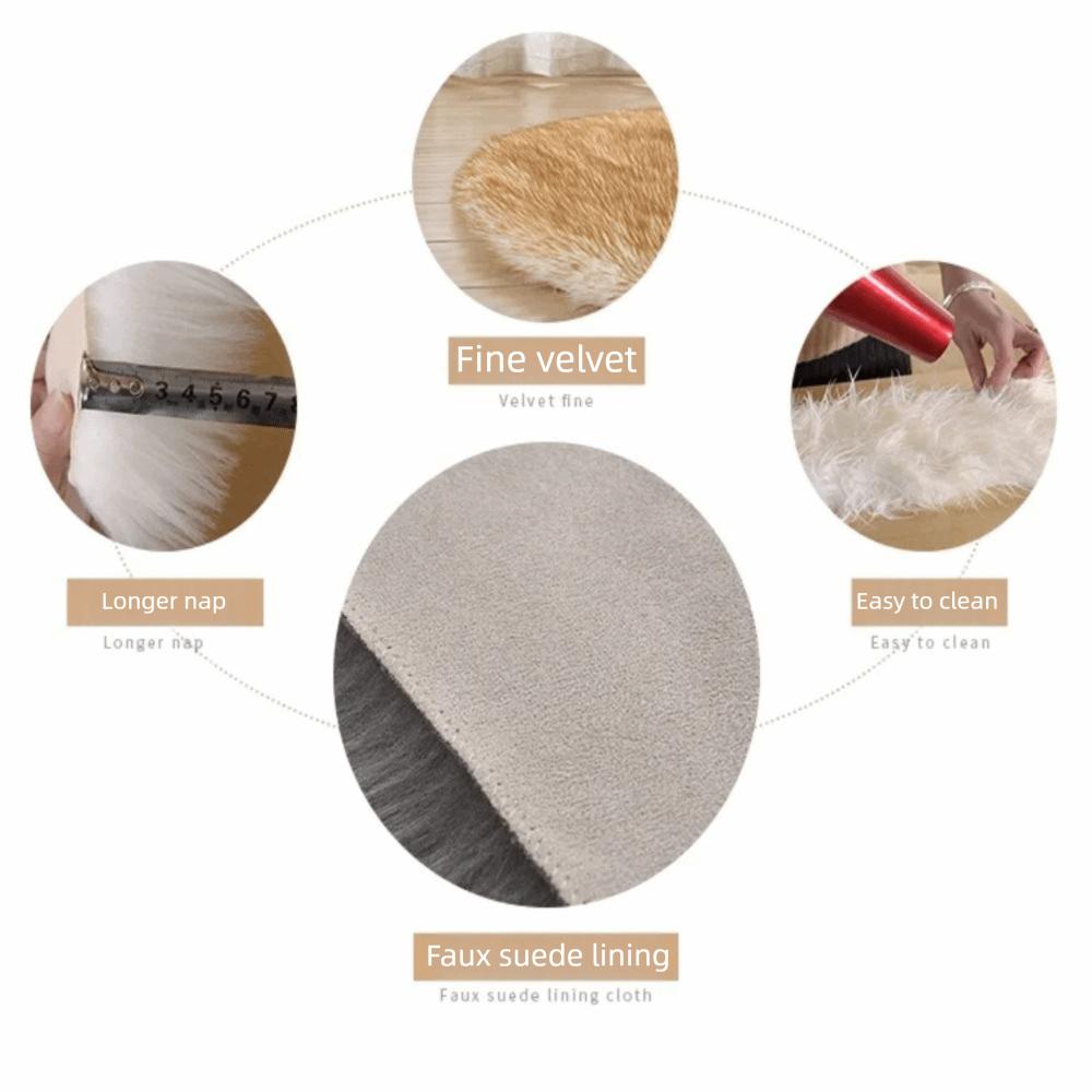 Floor Mat Soft Fluffy Carpet Shaggy Simple Faux Fur Rug Fluffy Surface Imitation Wool Mat Bedroom Decor