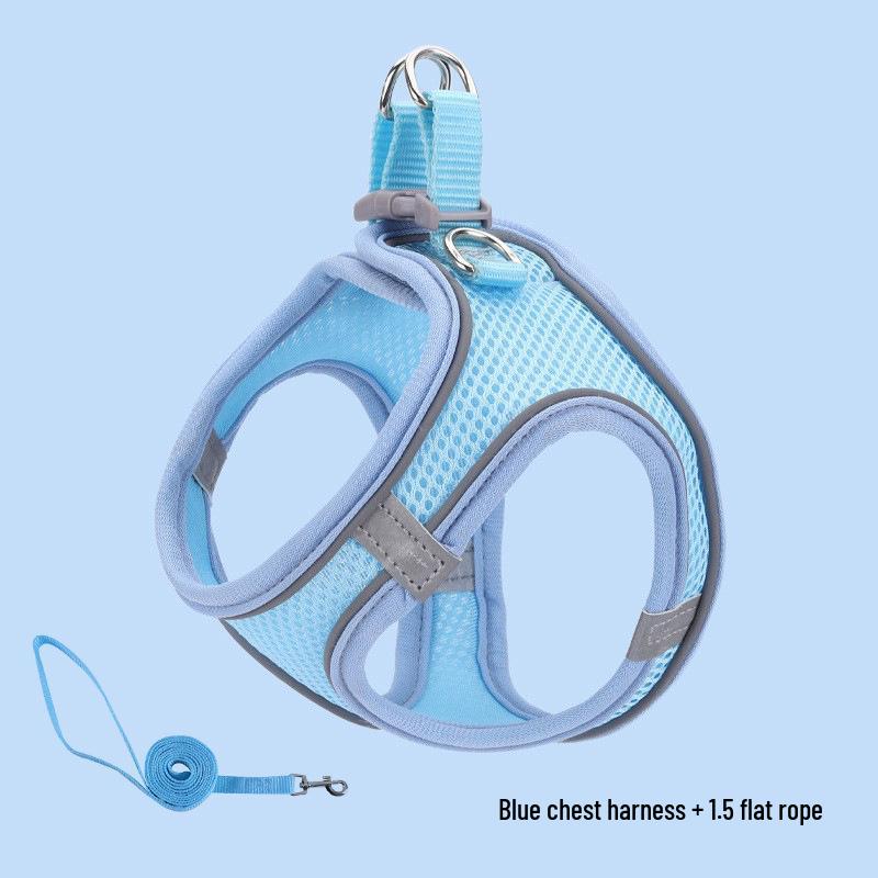 Reflective Nylon Vest-Style Dog Harness and Leash Set