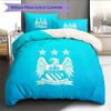 Manchester City Pattern Bedding Quilt Set  Home Decoration  Gift (1 * duvet cover + 2 * pillowcase  without core)
