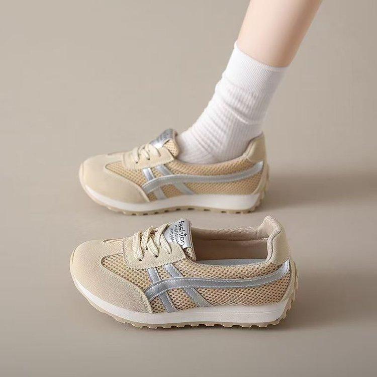 New platform casual sports shoes 2025 autumn mesh breathable little white shoes women's shoes versatile soft-soled running shoes