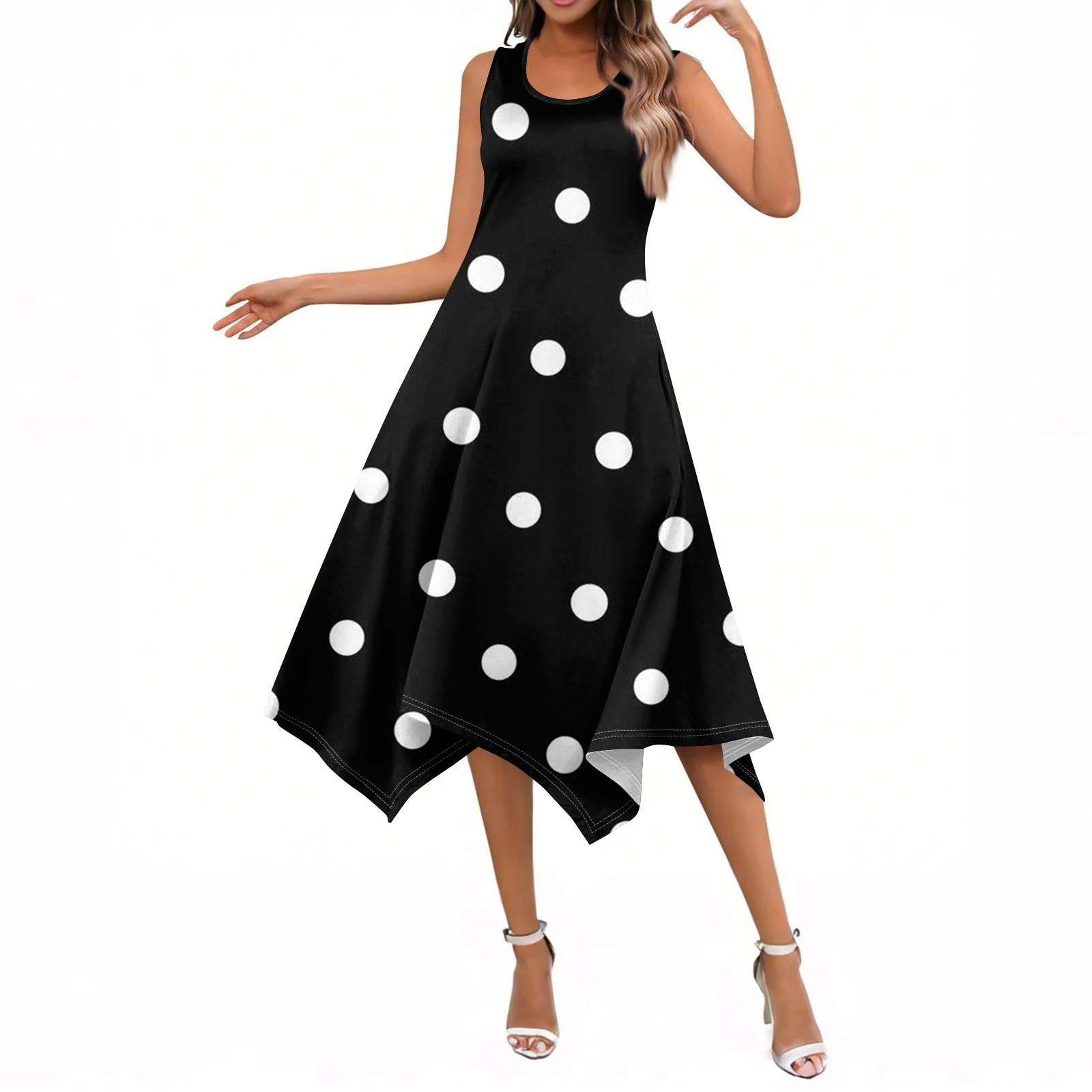 

Жіночі літні повсякденні сукні з плісированою круглою горловиною та кишенями з короткими рукавами XL чорний