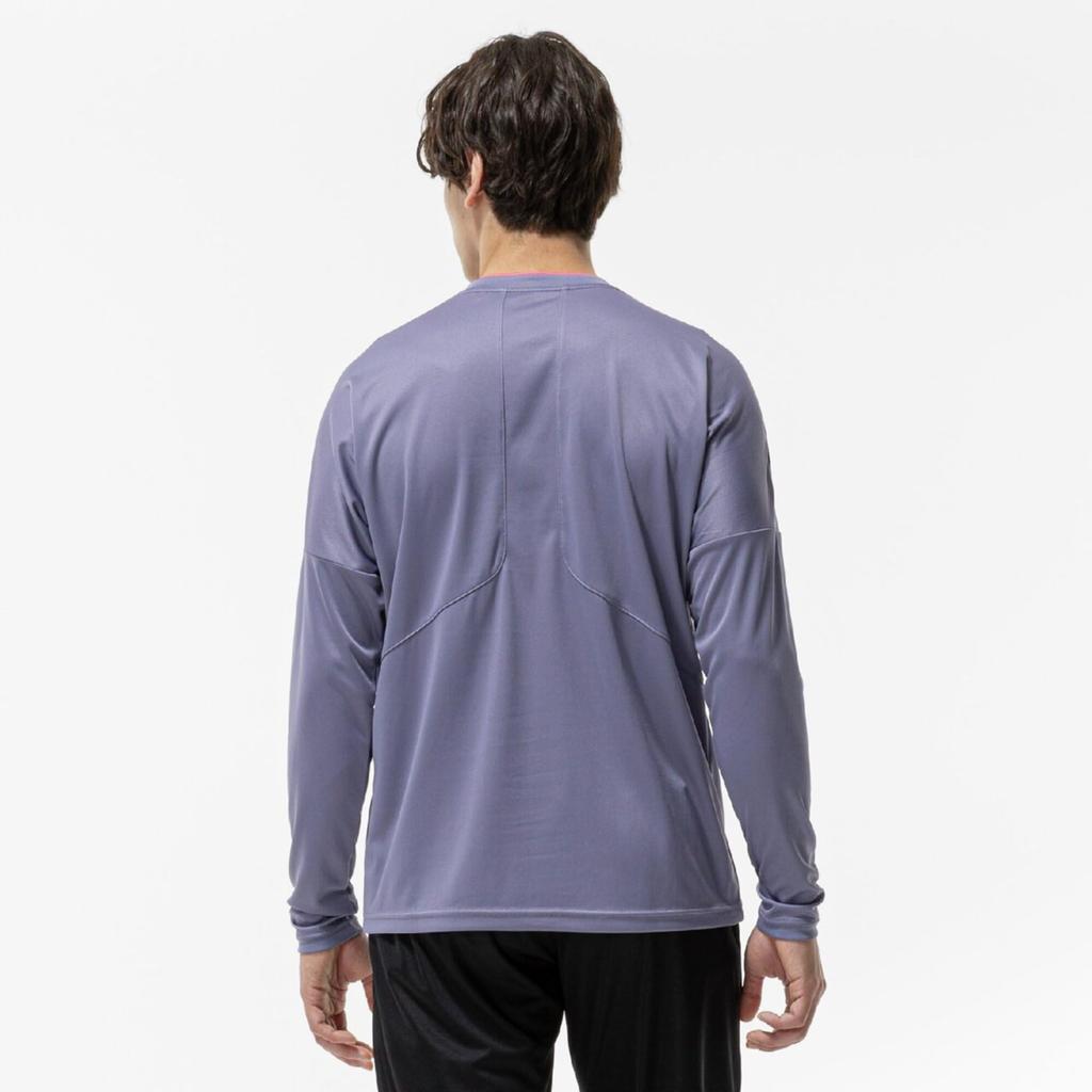 Tennis Wear Long Sleeve Practice Granite Size 62JAC542 T-Shirt, Moisture-Wicking, Quick-Drying, Unisex, Gray, XS,