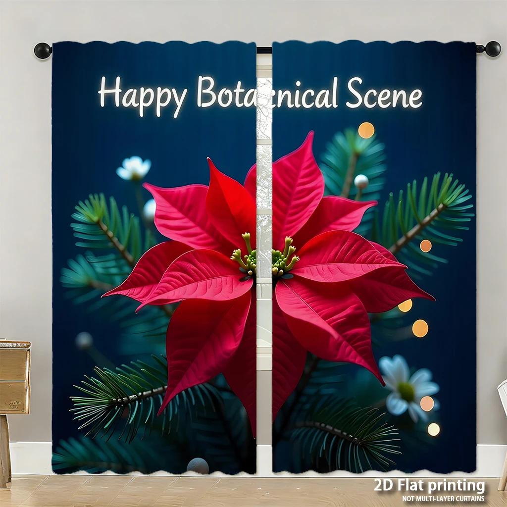 Piece Set High Definition Digital Printed Curtainsround Embroidery Sunflower Yellow Green Curtainhome Decoration Curtain Polyester With Rod Pocket