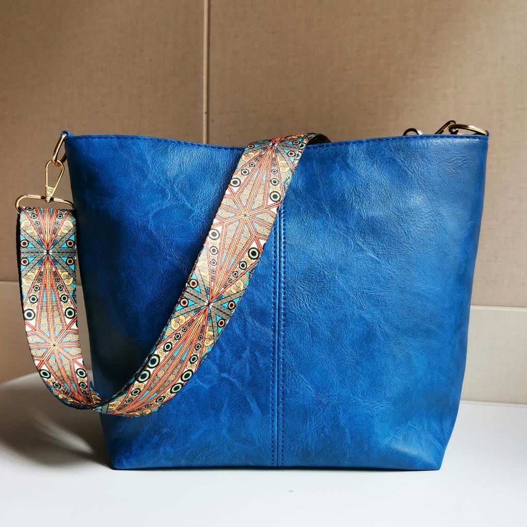 New fashionable women's handbag, ladies' hand-held shoulder bag, large capacity crossbody bag, geometric wide shoulder strap