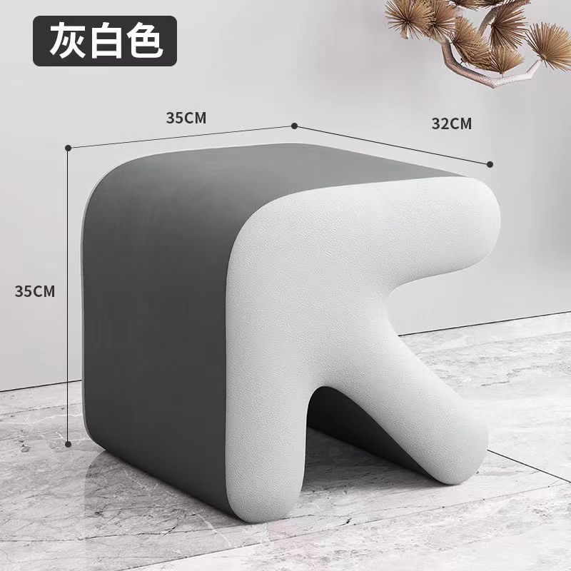 Light Luxury Stool Dual Use Multiple Colors Chairs Hallway Ottoman Living Room Furniture for Both Adults and Children