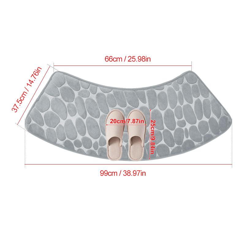 

Коврик для ванной комнаты, тисненый ковер с галькой, изогнутый фестончатый коврик, нескользящий коврик, впитывающий коврик для туалета, душа, ванной