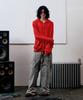 Thevinylhouse Round Pocket Knit Zip-Up Red