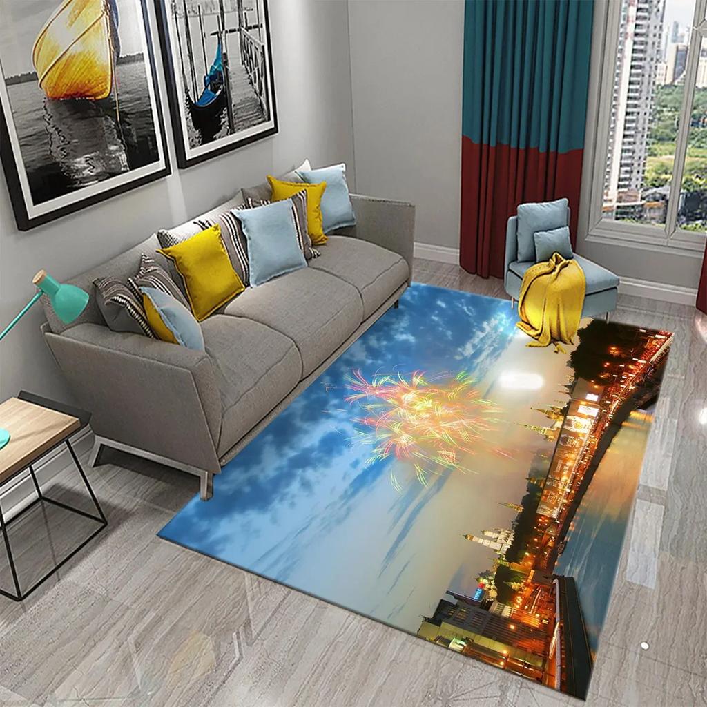 3D Beautiful Art Floor Mat - Creative Holiday Design Area Rug - Indoor Home Decor Living Room Bedroom Kitchen Rug