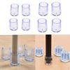 8Pcs Transparent Round Leg Caps Anti Scratch Furniture Felt Pads for Table Shoes Protectors