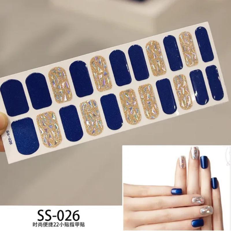 

1 шт. самоклеящиеся градиентные полоски для лака для ногтей, стеклянные алмазные обертывания для ногтей, наклейки, водонепроницаемые и защищающие окружающую среду, накладки для ногтей для беременных женщин