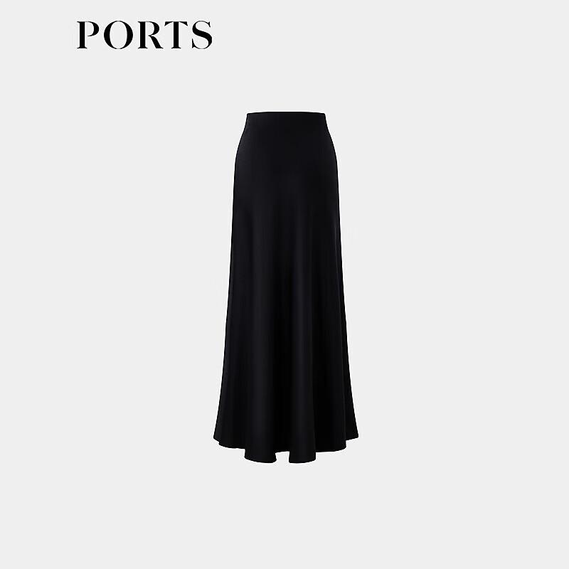 PORTS Women's 2025 Spring/Summer Elegant Luster Midi Skirt