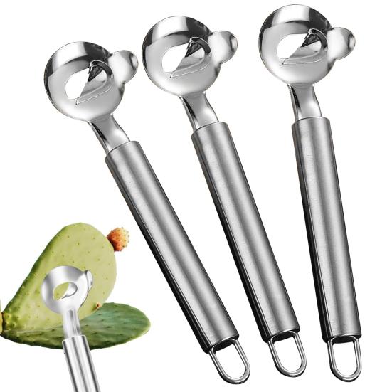 Stainless Steel Cactus Peeler Spoon Shaped Nopales Peeler Ergonomic Handle Noodle Cutter Pie Crust Slicer Versatile Kitchen Gadget