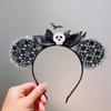 Quirky Pumpkin Bow Mesh Headband for Kids - Halloween Skull Witch Hair Accessory