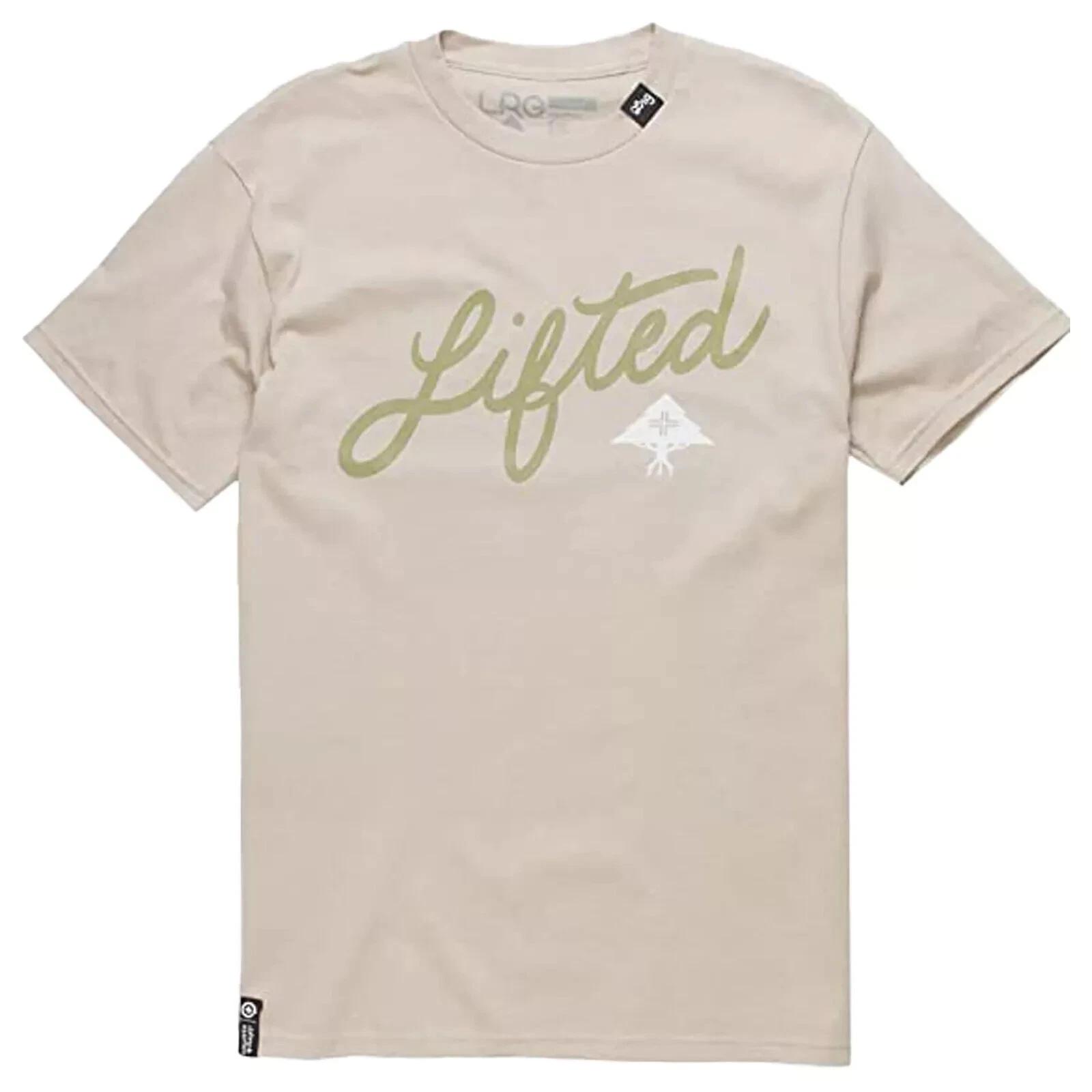 

Lifted Research GroupLRG Men s Angled Script Sand (Beige) T-Shirt NWT Small L