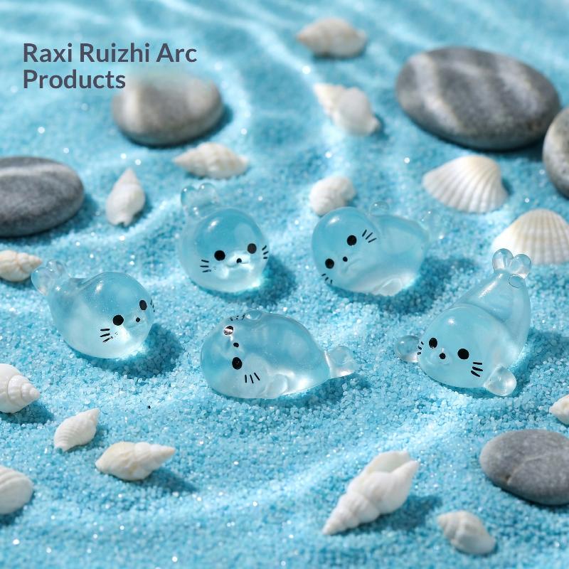 10/20/30 Pcs Glow In The Dark Mini Seal Figurines, Resin Sea Animals Miniatures For Diy Craft Home Decoration Supplies