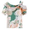 Sommer Neues Koreanisches Stil Chiffon Hemd Kurzärmelige Bluse Bedruckt Mode Locker Blumen Top