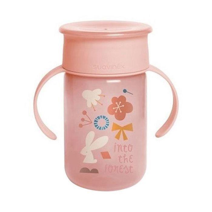 Tasse d'Apprentissage Suavinex Into The Forest - Rose - 340ml - A Partir De 12 Mois