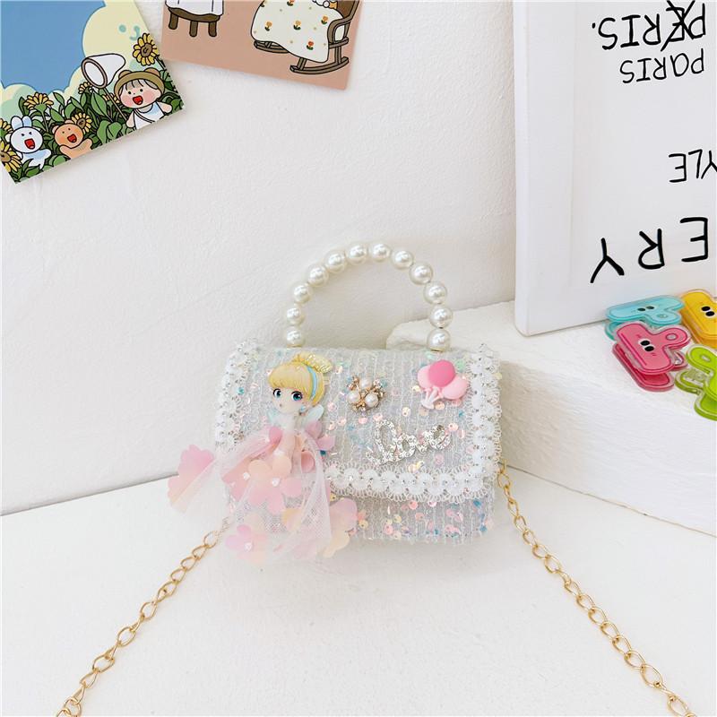 Charming Children's Mini Bag With Soft Polyester Material And Lovely Pearl Accents