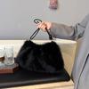 Luxury Furry Shoulder Bag Solid Color Soft Tote Bag Large Capacity Fluffy Clutch Bag