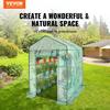Walk-in Green House, 4.6 X 4.6 X 6.6 Ft Greenhouse with Shelves, Set Up In Minutes, High Strength PE Cover with Doors & Windows and Steel Frame,