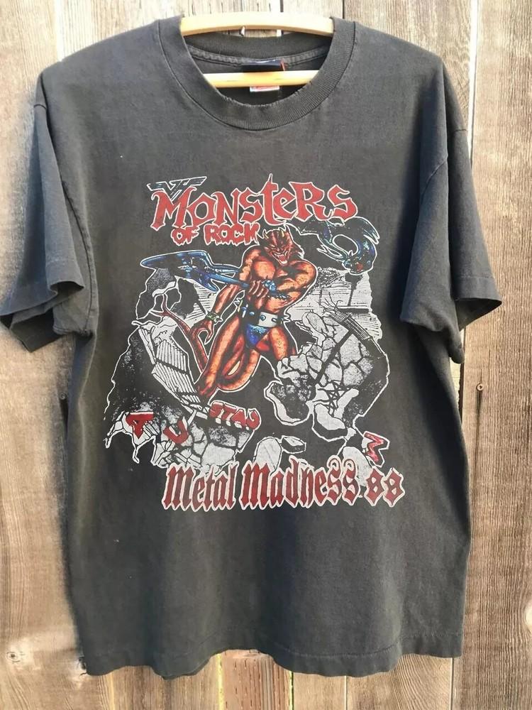 

80s MONSTERS OF ROCK Metal Concert 1988 Unisex T-shirt Reprint S-5XL Unisex T-Shirt L