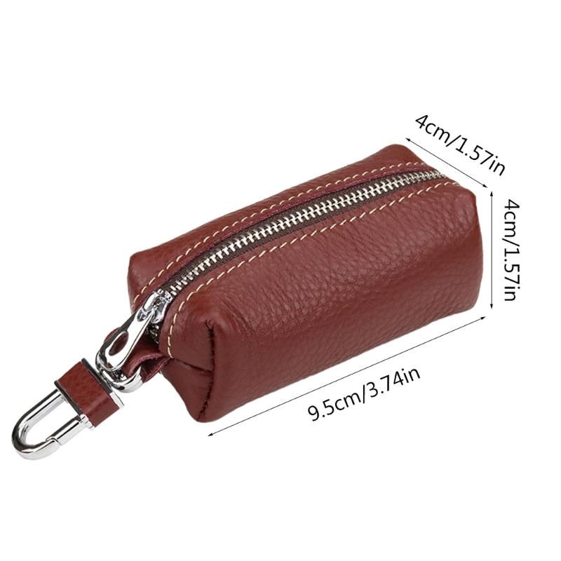 Leather Men Women Key Holder Keychain Bag Organizer Car Keys Holder Pouch Multifunctional Small Wallet Mini Purse Holder