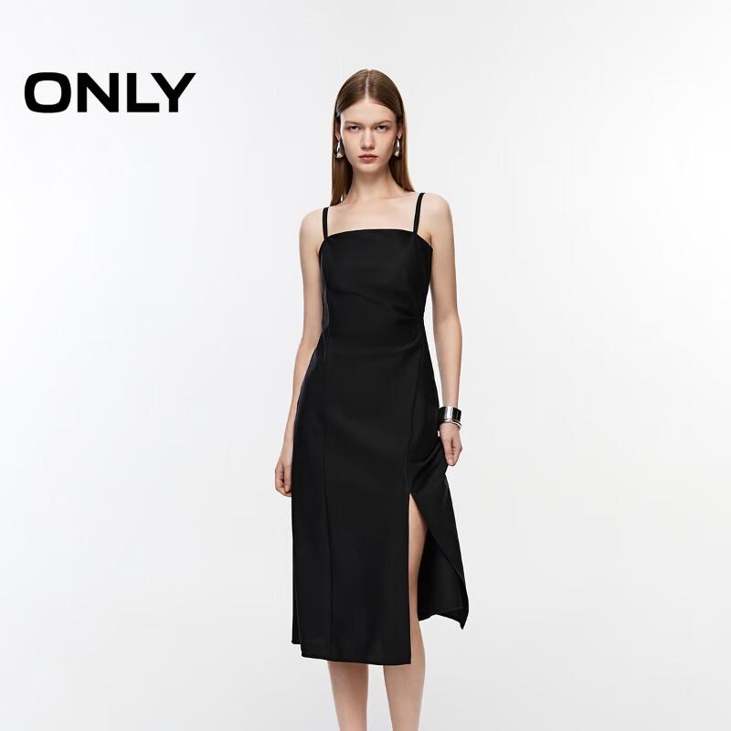 

ONLY Women s Elegant Square Neck Slit Midi Suspender Dress S