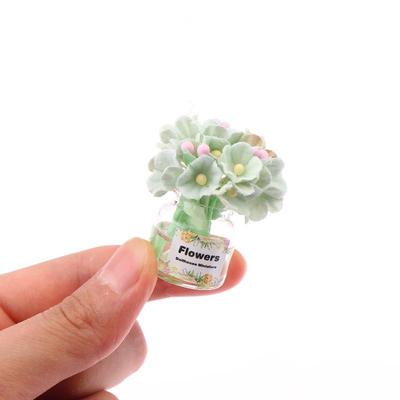 Maison de poupée 1/12 Fleur Miniature Vase à Fleurs Modèle Maison de poupée Plantes en pot Décoration Jouet Paysage Micro Plante Ornement Jouet