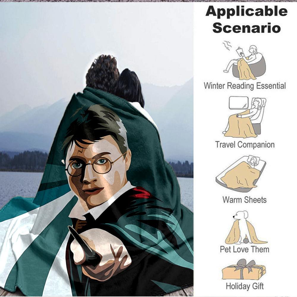 1pc Harry Potter Flannel Throw Blanket Soft, Warm & Cozy for Couch, Bed, Office, and Travel Versatile All Season Gift, Christmas present