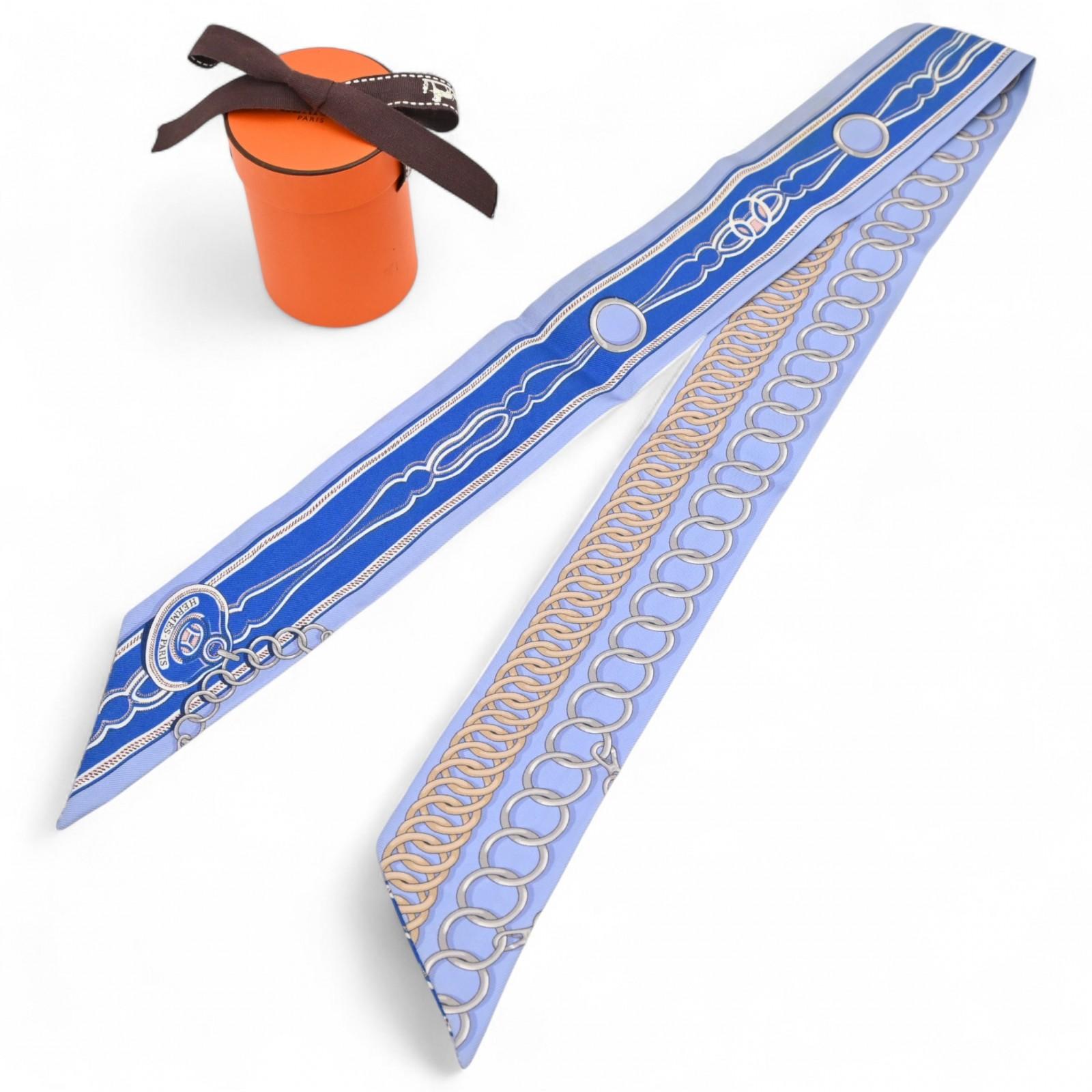 

Подлинный HERMES Twilly Maillons Шарф Женский Шелковый he7910hg