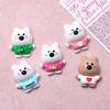 Large West Highland White Terrier Resin Hair Clip Decoration Materials - Cream Cartoon Design