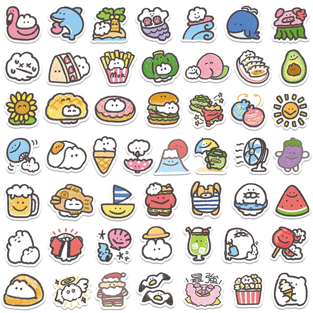 100 Pcs Mini Cute Mokmok Cartoon Anime Sticker For Fridge Luggage Laptop Skateboard Bicycle Pvc Waterproof Bottle Decal Stickers
