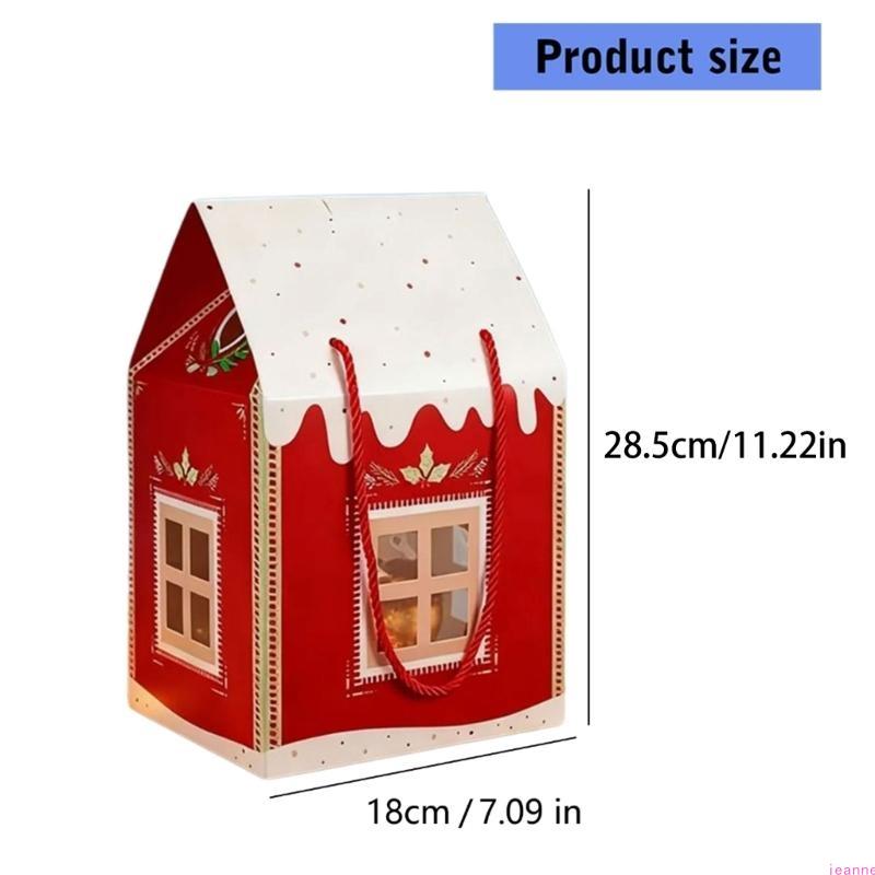 Elegant Christmas Cottage Gift Box Holiday Homes Decoration for Festival Party Supplies Home Display Accessories