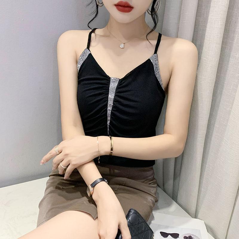 

Горячая ромбовидная сетка V-образный вырез жилет на бретельках женский летний тонкий топ с леопардовым принтом внутри и снаружи 3XL чёрный