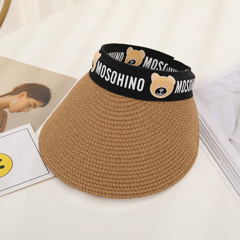 New Women's Summer UV Protection Sweet Ribbon Seaside Vacation Sunshade Bucket Hat Bow Large Brim Straw Hat