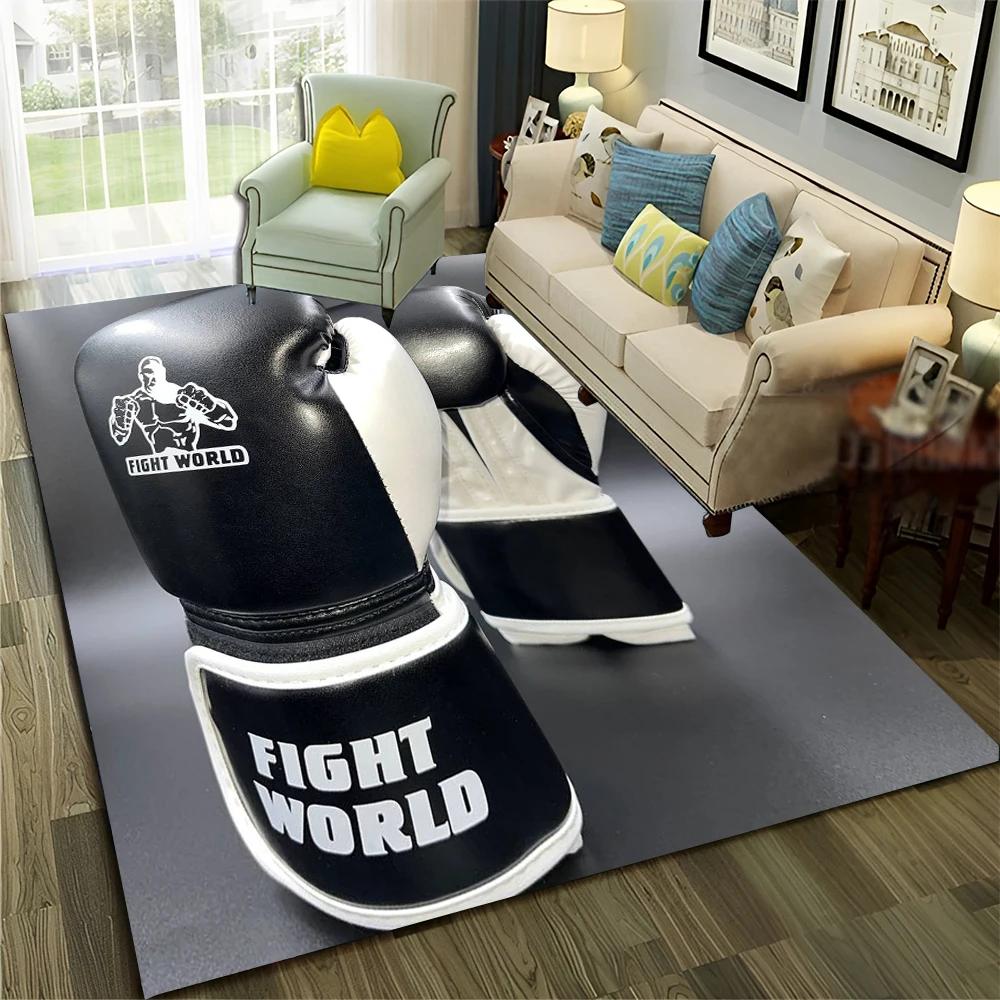 HD Boxer Fight HD Boxing Gloves 3D Carpet Rug for Home Living Room Bedroom Sofa Doormat Decor,Child Area Rug Non-slip Floor Mat
