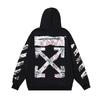 Off-White 2025 Autumn/Winter New Newspaper Arrow Pattern Printed Men's Hoodie