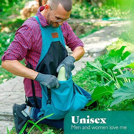 Gartenschürze, große, tiefe Tasche, Obstpflückschürze, leicht zugänglich, Druckknopf-Design, Arbeitsschürze für den Hausgarten