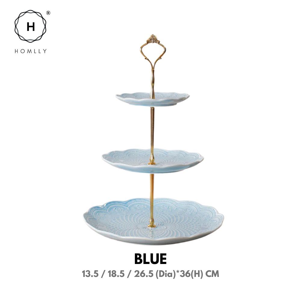 Homlly Ceramic Macaron Stand (3 tiers)
