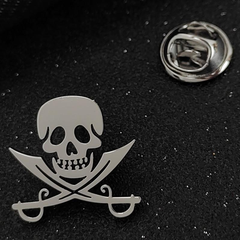 One Piece Skull Cufflinks Brooch Personalized Fashionable Mysterious Gothic Style Clothing Accessories 14k