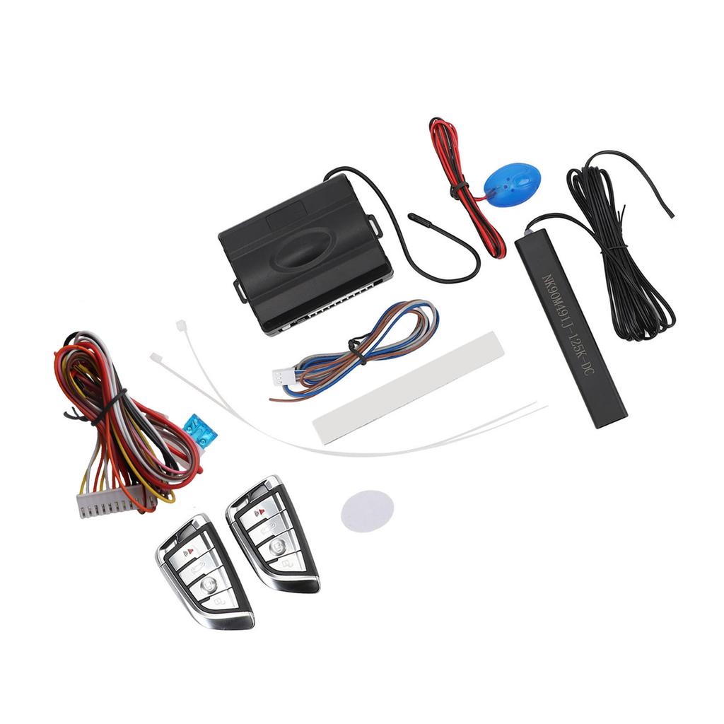Car Security Alarm System, 12V Car Alarm Security System Keyless Entry With Remote Controls, Passive Anti-Theft Keyless Entry System