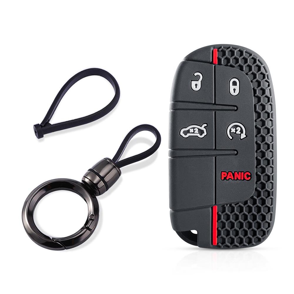 Car Remote Key Protector Cover For Dodge Charger Hellcat Journey for Jeep Cherokee Compass Grand Cherokee Renegade Chrysler 300c